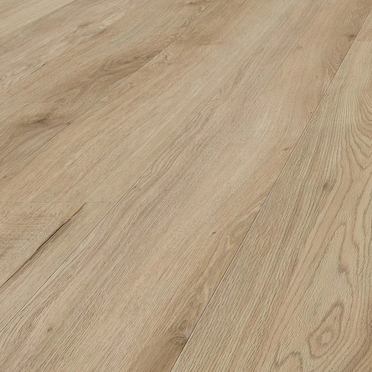 Angled view of a Phoenix collection swatch showing Orion, a 7mm hybrid with matte embossed timber-look surface.