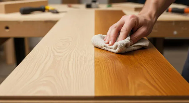 Close-up of in-grain timber grain and pigment