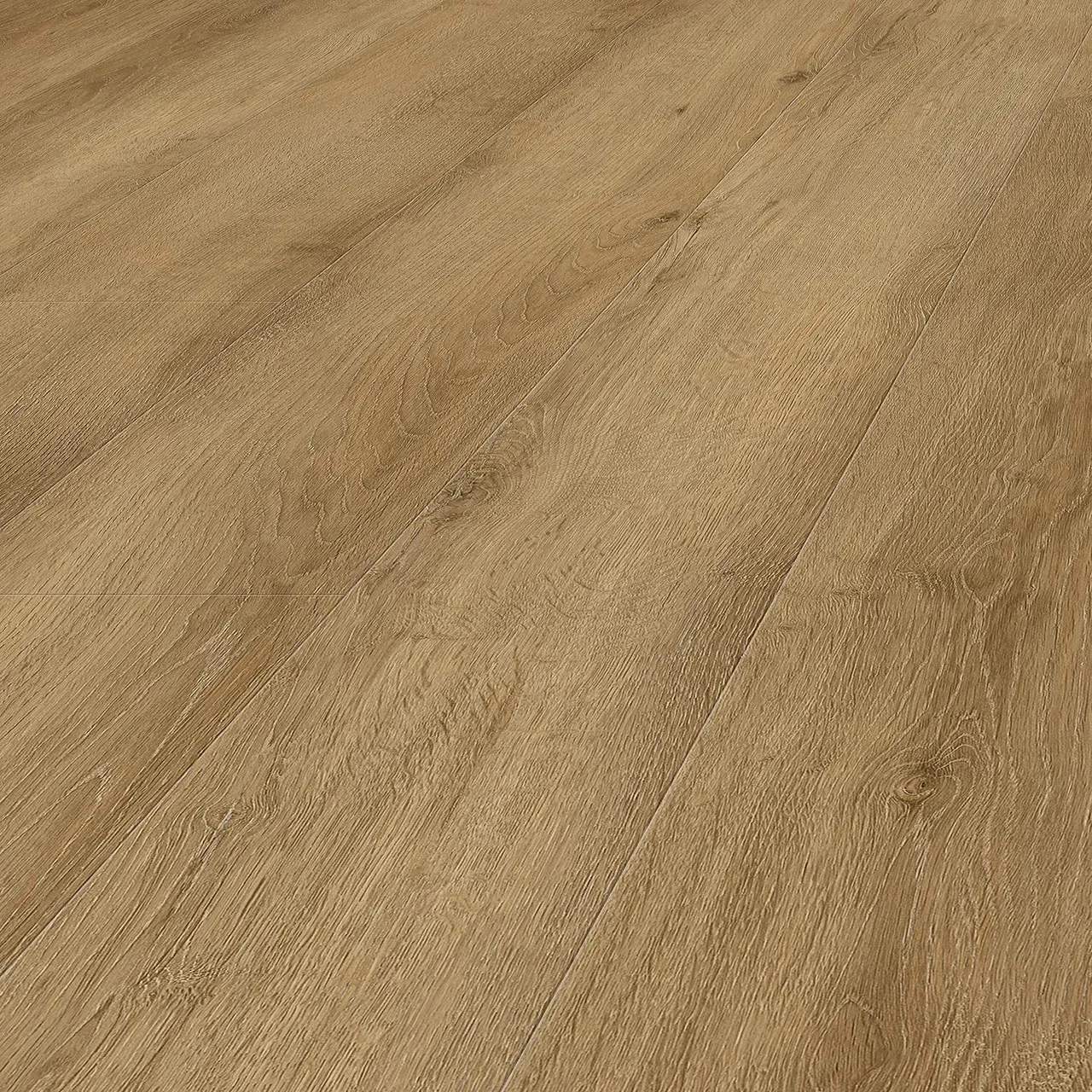 Angled view of a Phoenix collection swatch showing Nova, a 7mm hybrid with matte embossed timber-look surface.