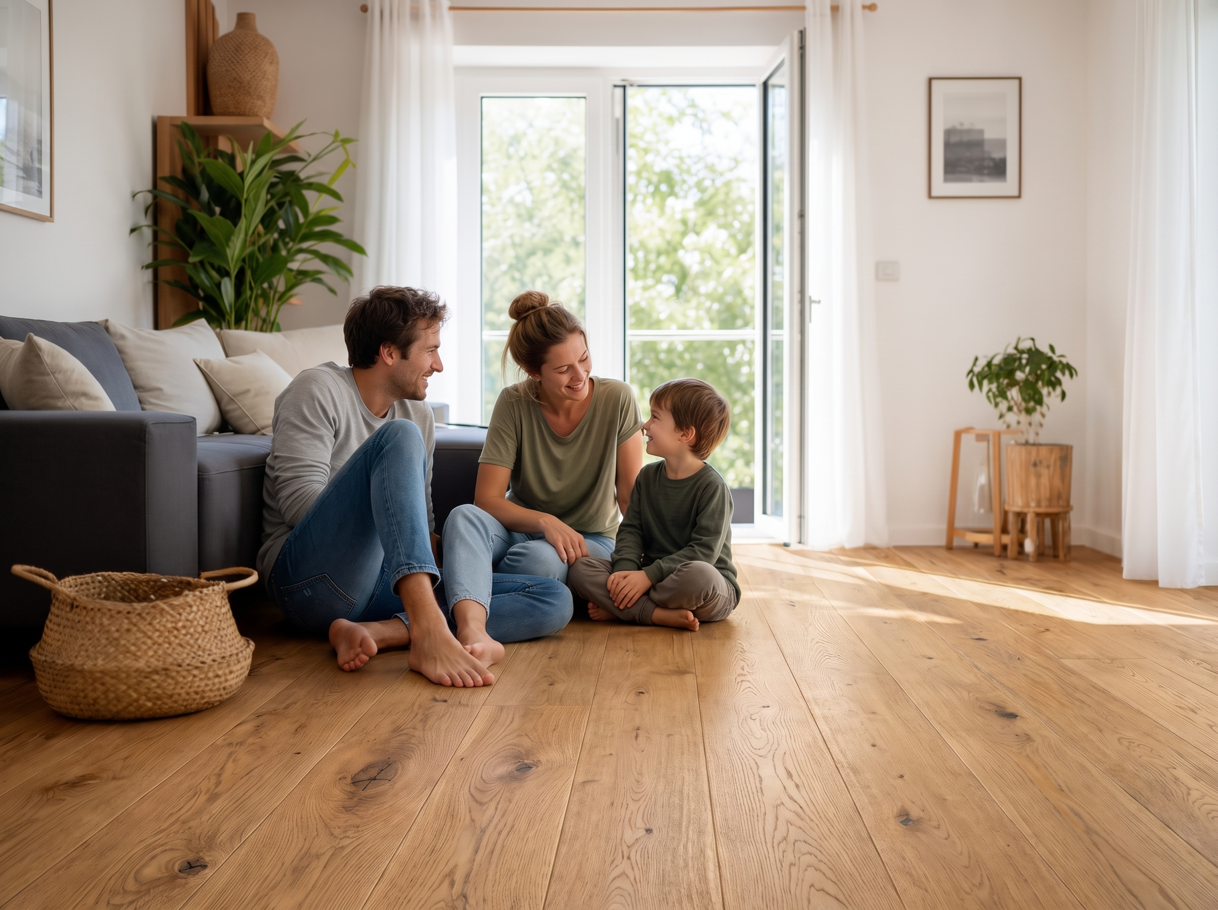 Family enjoying healthy indoor air quality